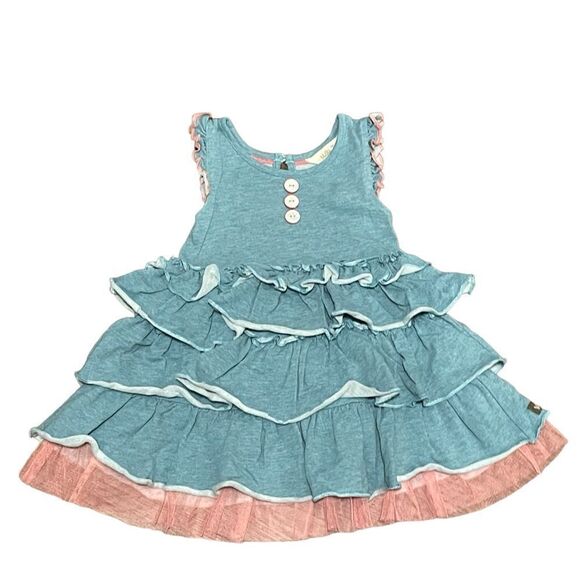 Matilda Jane Little Sprite Ruffle Tutu Dress Blue Blush Pink 12-18 Months - Picture 1 of 12
